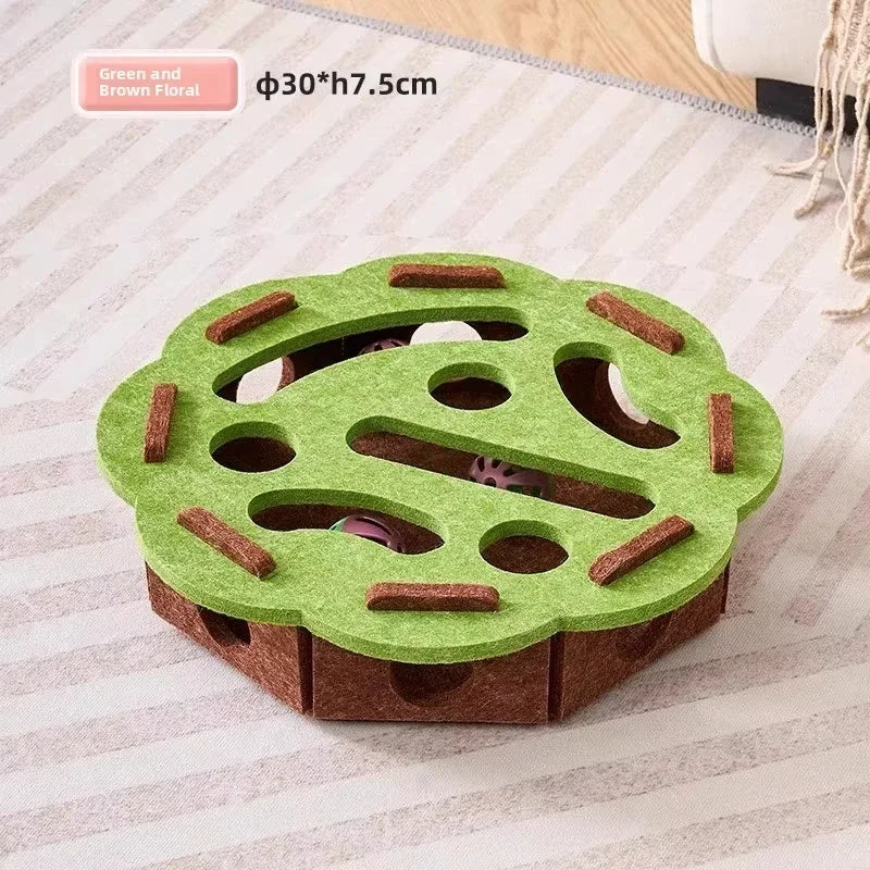 Interactive Cat Puzzle Toy - Fun Felt Puzzle Box for Indoor Cats