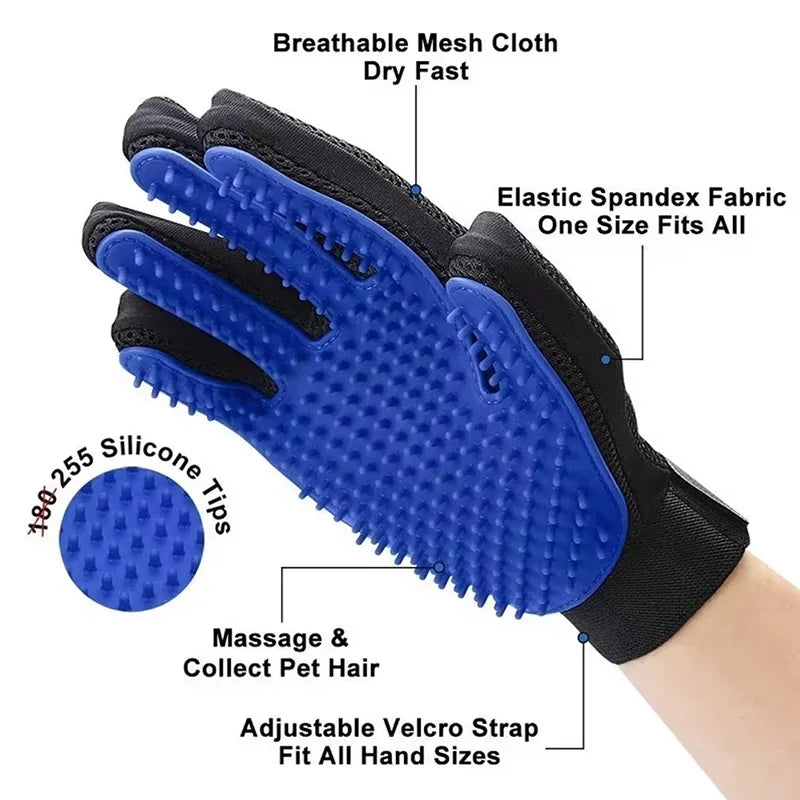 Pet Hair Remover Shower Gloves Puppy Cats Bath Brush Cleaning Silicone Comb Glove Massage Grooming Dogs Supplies