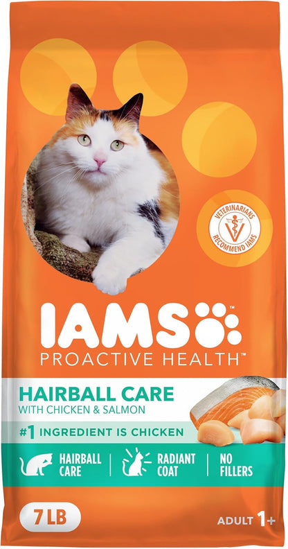 Proactive Health Hairball Dry Cat Food, Chicken & Salmon, 7 Lb