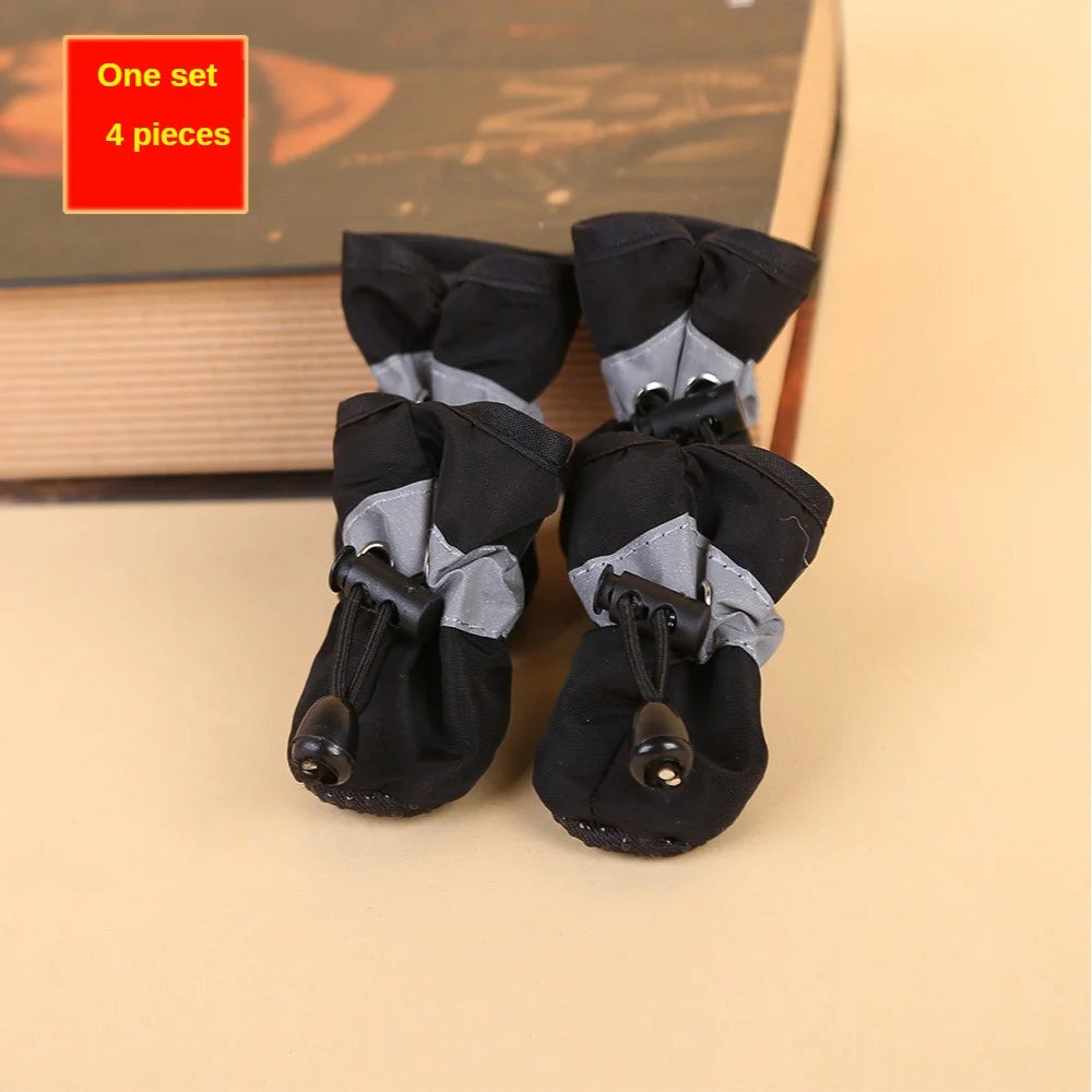 4pcs Water-Resistant Dog Shoes for Small Dogs – Outdoor Rain Boots to Keep Your Pet’s Paws Dry