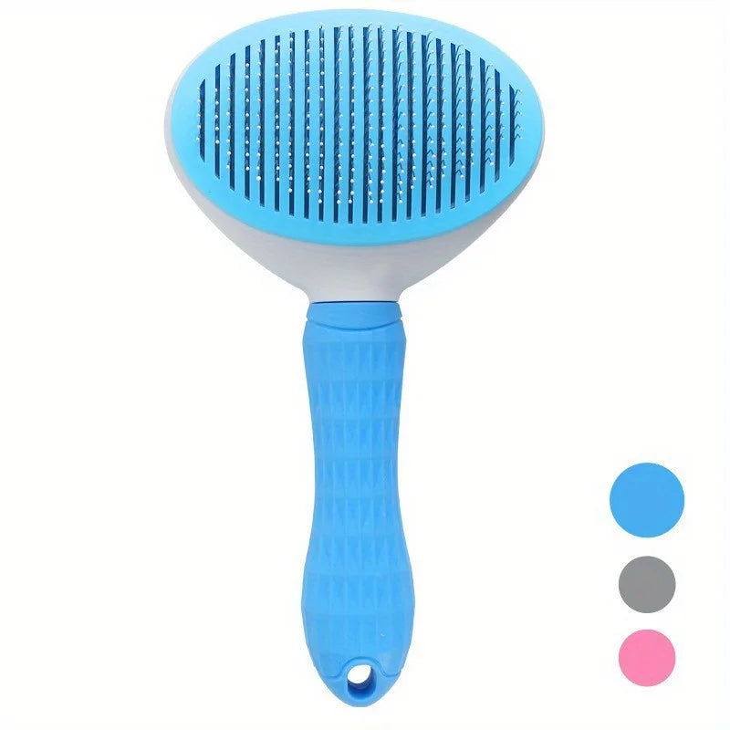 Effortless Pet Hair Removal Comb for Dogs & Cats – One-Click Slicker Brush