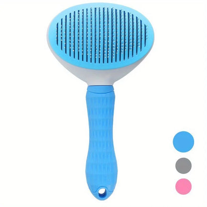 Effortless Pet Hair Removal Comb for Dogs & Cats – One-Click Slicker Brush