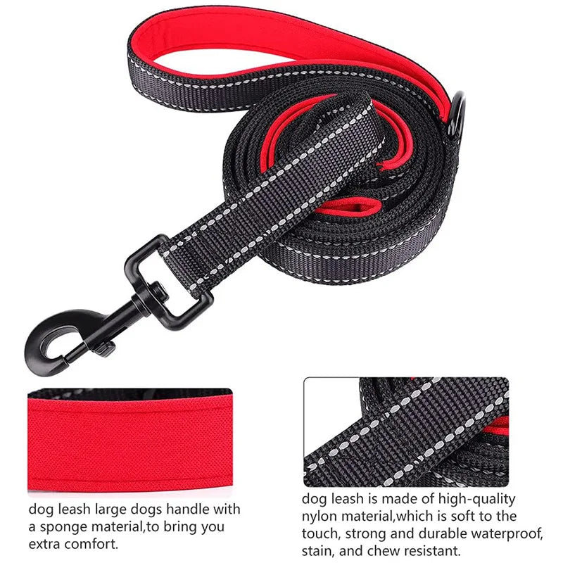 Heavy Duty Double Handle Dog Leash: Ultimate Control for Safe Training & Walks