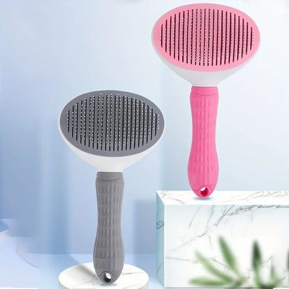 Effortless Pet Hair Removal Comb for Dogs & Cats – One-Click Slicker Brush