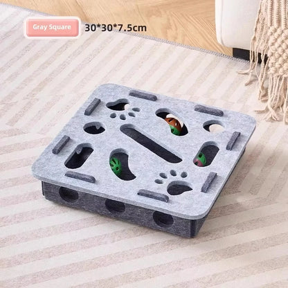 Interactive Cat Puzzle Toy - Fun Felt Puzzle Box for Indoor Cats