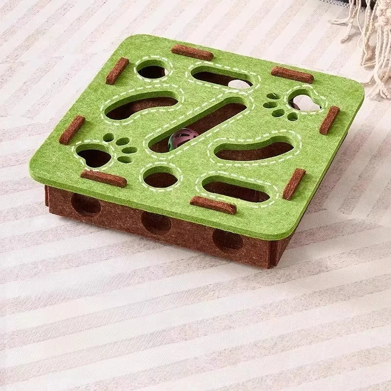 Interactive Cat Puzzle Toy - Fun Felt Puzzle Box for Indoor Cats