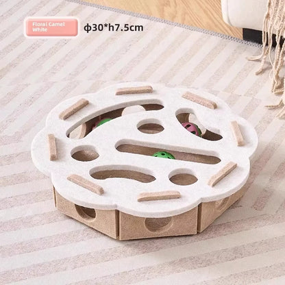 Interactive Cat Puzzle Toy - Fun Felt Puzzle Box for Indoor Cats