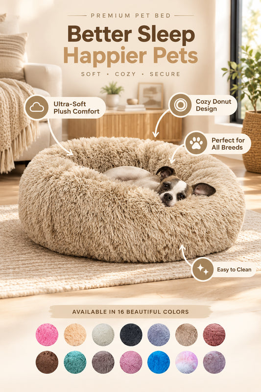 40-90cm 6 Sizes Round Pet Bed for Large Dog Bed Super Soft Cat Bed Plush Dog House for Medium Dog House Winter Warm Sleeping