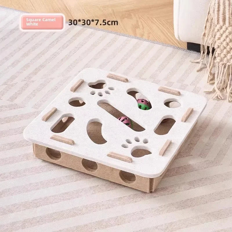 Interactive Cat Puzzle Toy - Fun Felt Puzzle Box for Indoor Cats