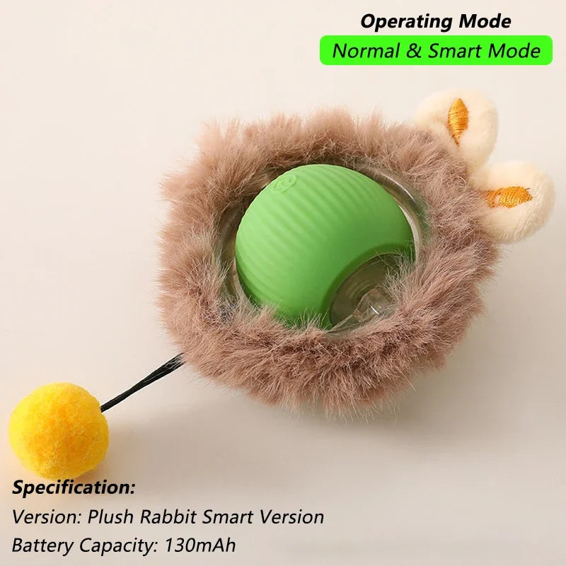 Jouet interactif pour chat, balle roulante automatique avec queue artificielle, jouet électrique intelligent rechargeable pour animal de compagnie imitant une souris