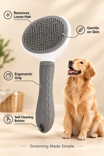 Pet Dog Brush Cat Comb Self Cleaning Pet Hair Remover Brush For Dogs Cats Grooming Tools Pets Dematting Comb Dogs Accessories