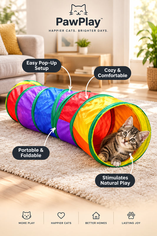 Tunnel pour chat pliable, jouets pour chat, tube d'entraînement interactif amusant, tunnel ennui pour chiot, chaton, fournitures pour animaux, accessoires pour chats
