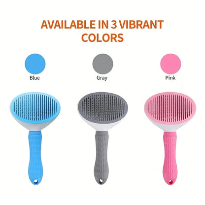 Effortless Pet Hair Removal Comb for Dogs & Cats – One-Click Slicker Brush