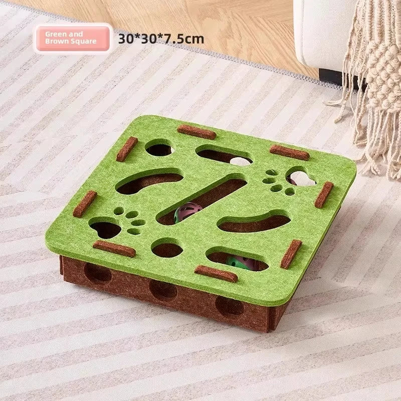 Interactive Cat Puzzle Toy - Fun Felt Puzzle Box for Indoor Cats