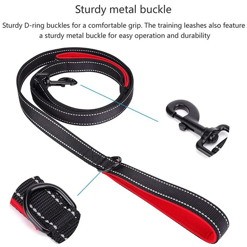 Heavy Duty Double Handle Dog Leash: Ultimate Control for Safe Training & Walks