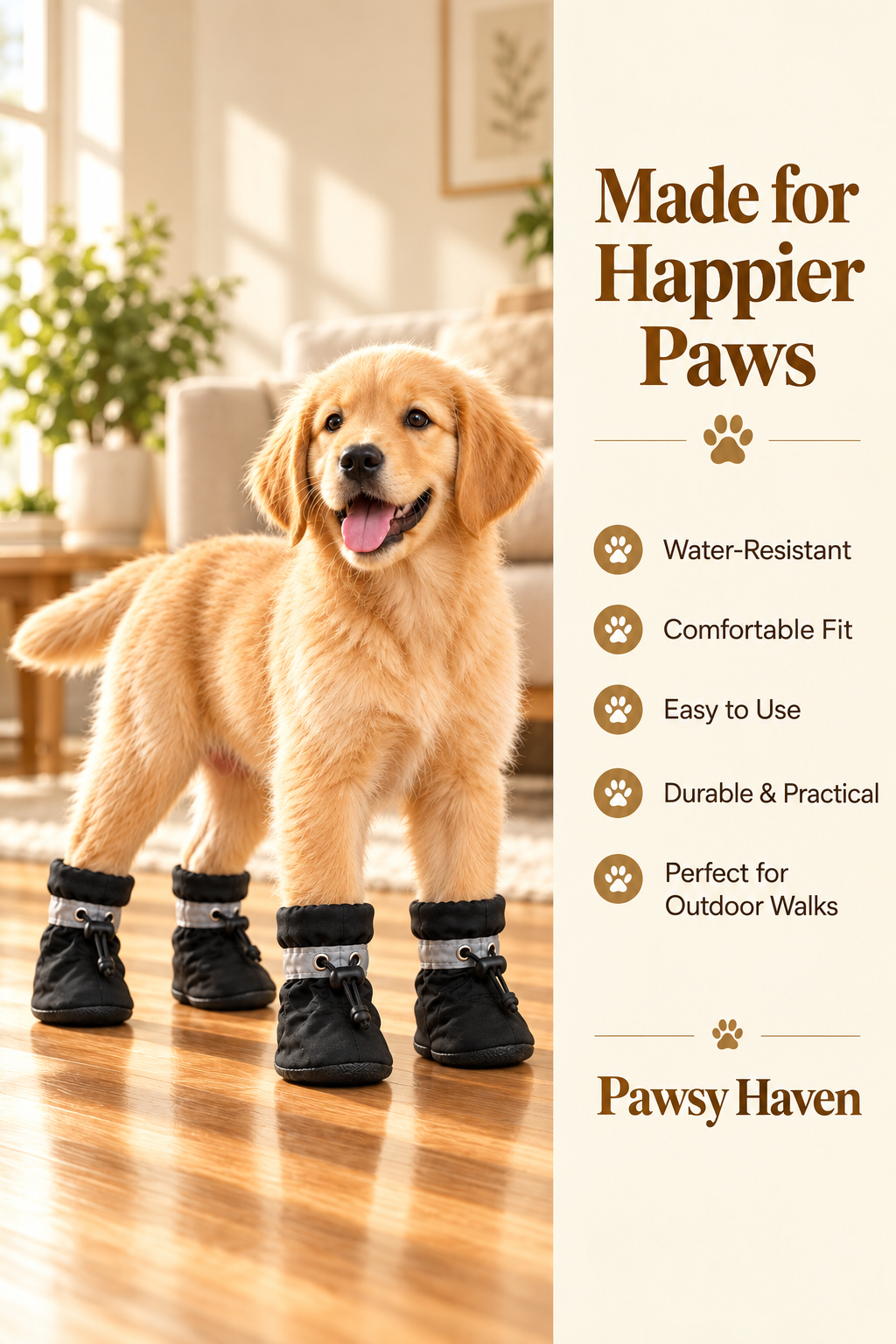 4pcs Water-Resistant Dog Shoes for Small Dogs – Outdoor Rain Boots to Keep Your Pet’s Paws Dry