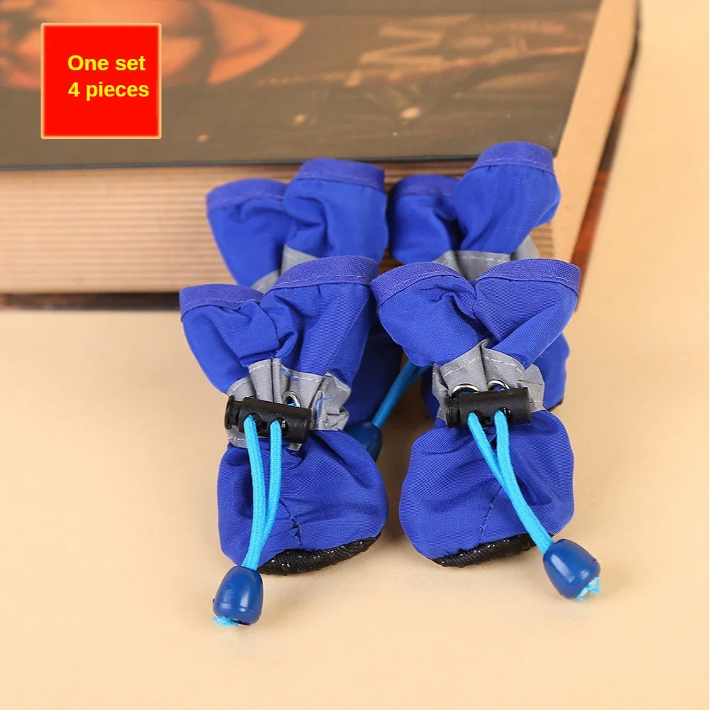 4pcs Water-Resistant Dog Shoes for Small Dogs – Outdoor Rain Boots to Keep Your Pet’s Paws Dry