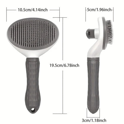 Effortless Pet Hair Removal Comb for Dogs & Cats – One-Click Slicker Brush