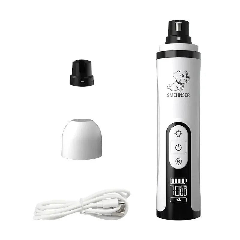 Electric Pet Nail Grinder With LED Light Cat Dogs Nail Clippers USB Rechargeable Paws Nail Cutter Pet Grooming Trimmer Supplies