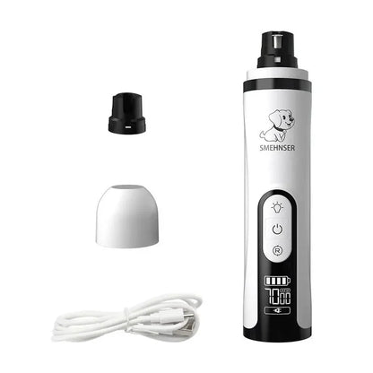 Electric Pet Nail Grinder With LED Light Cat Dogs Nail Clippers USB Rechargeable Paws Nail Cutter Pet Grooming Trimmer Supplies