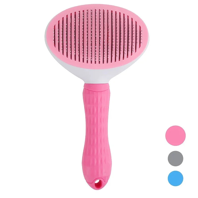 Effortless Pet Hair Removal Comb for Dogs & Cats – One-Click Slicker Brush
