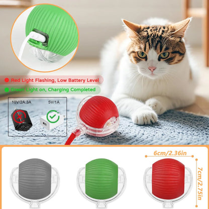 Jouet interactif pour chat, balle roulante automatique avec queue artificielle, jouet électrique intelligent rechargeable pour animal de compagnie imitant une souris