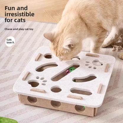 Interactive Cat Puzzle Toy - Fun Felt Puzzle Box for Indoor Cats