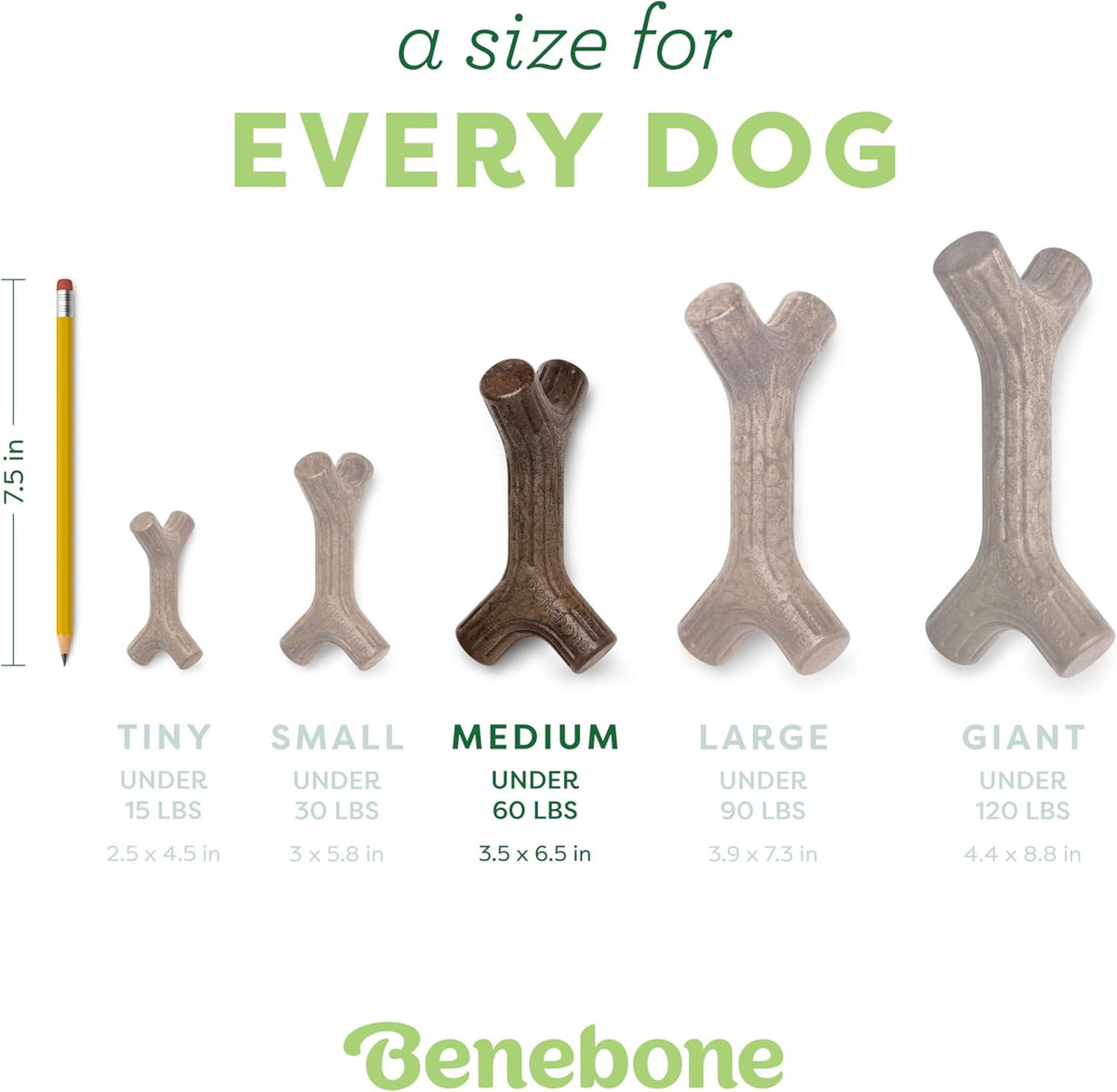 Maplestick Real Wood Durable Dog Chew Toy, Medium