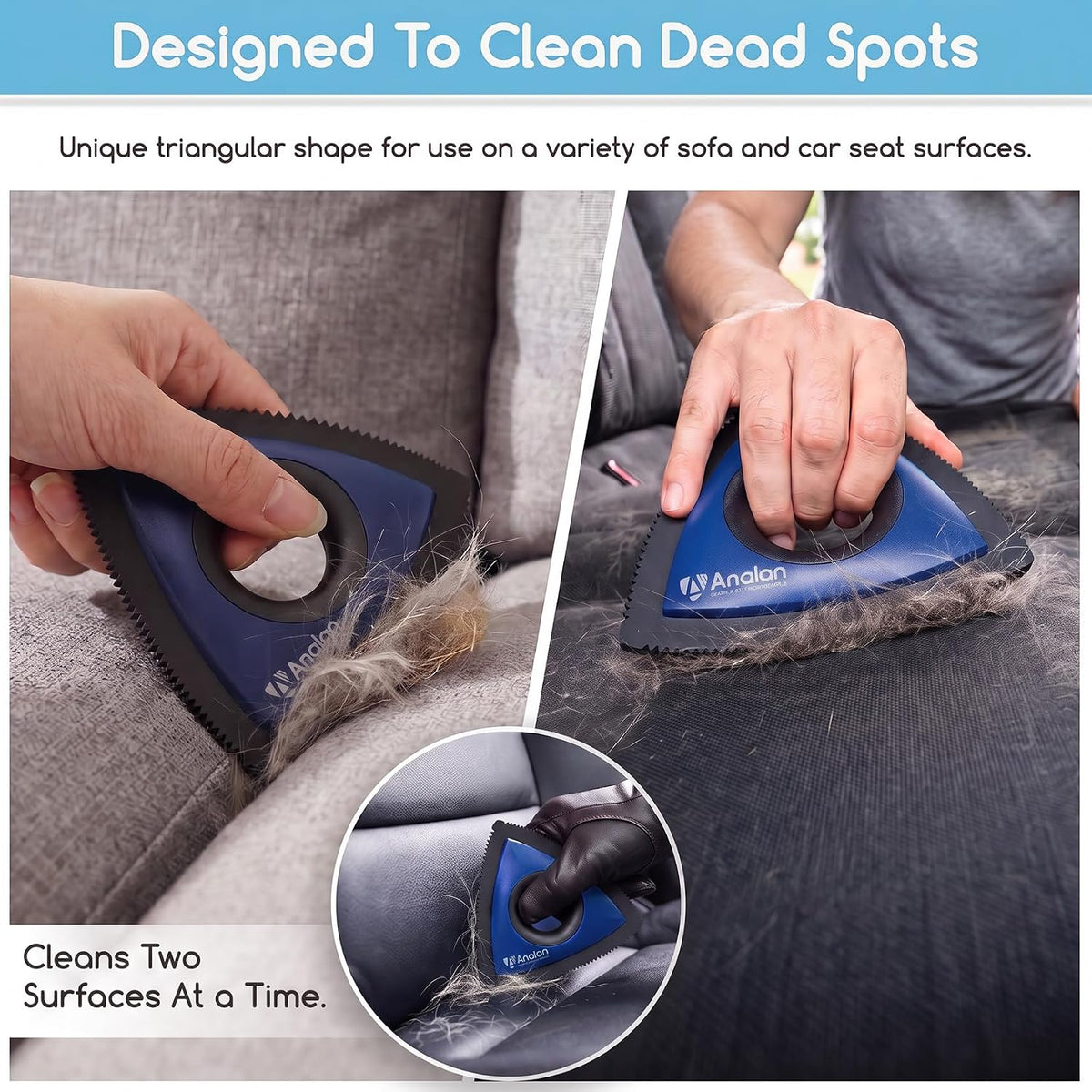 Mini Pet Hair Remover for Car Detailing Dog Hair Tool(Blue Violet)